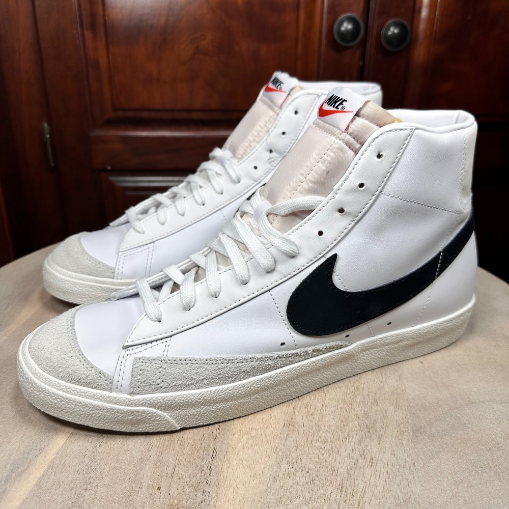 New Nike Blazer Mid 77 Vintage White Black BQ6806-100 Men Size 13 - Picture 3 of 12